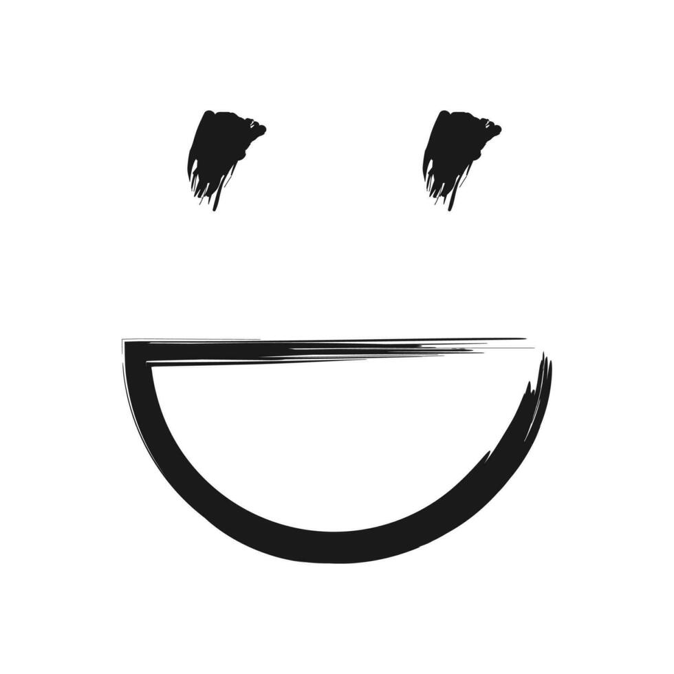 Smile Paint Brush Grunge Vector Icon