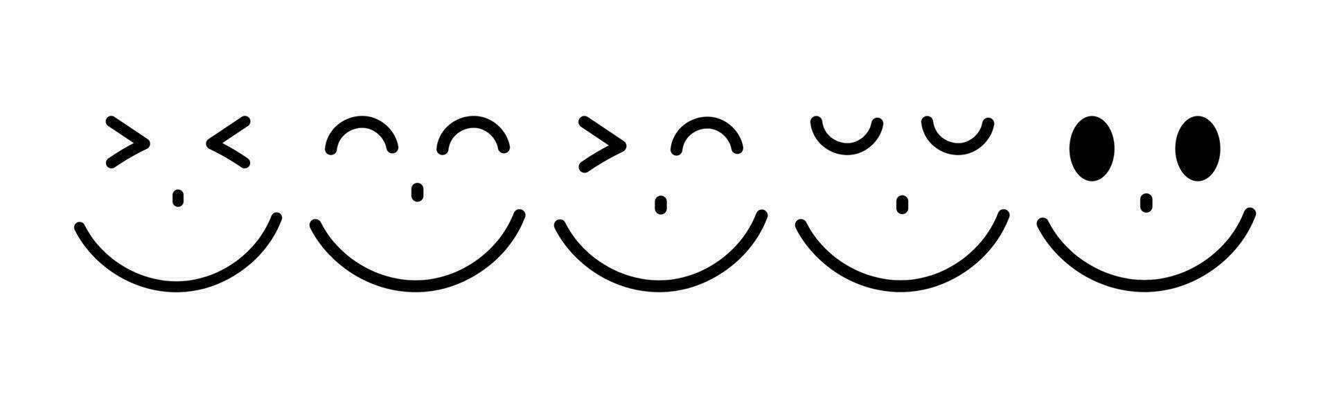 Cute Smile Line Icon Vector