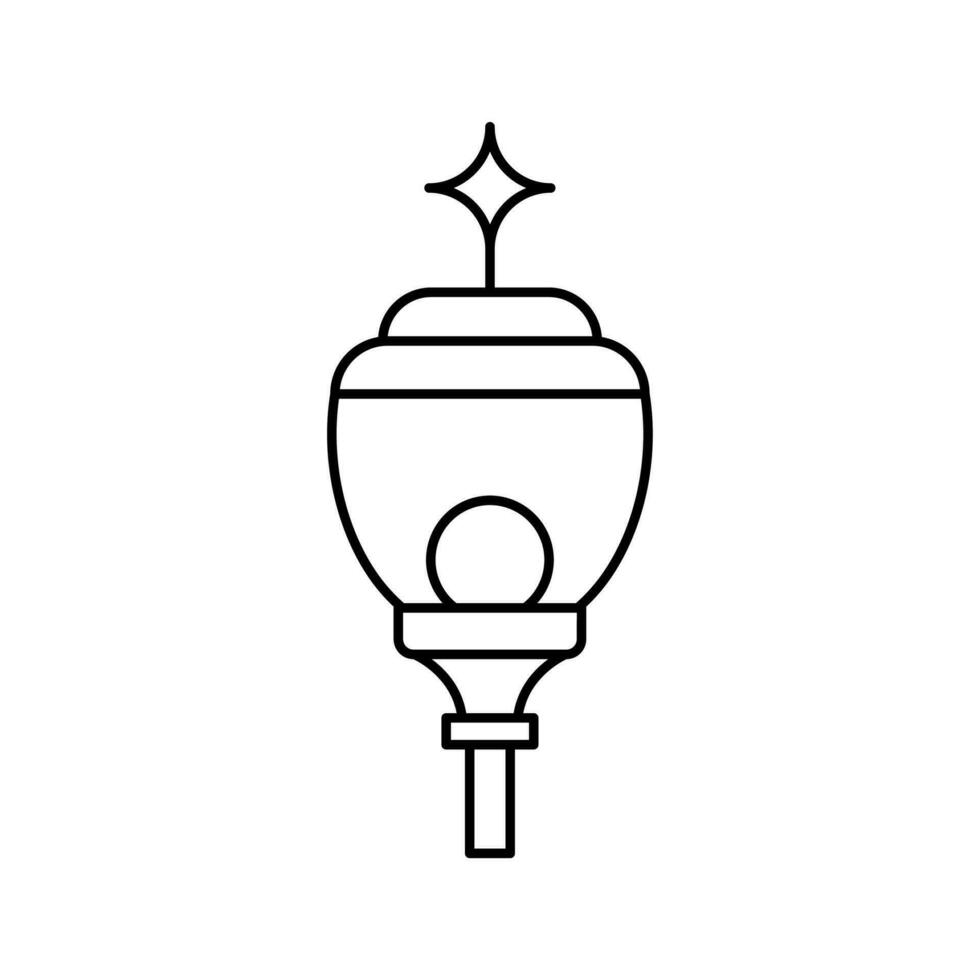 Lamp Garden Line Element Vector . Lamp Garden Decoration .