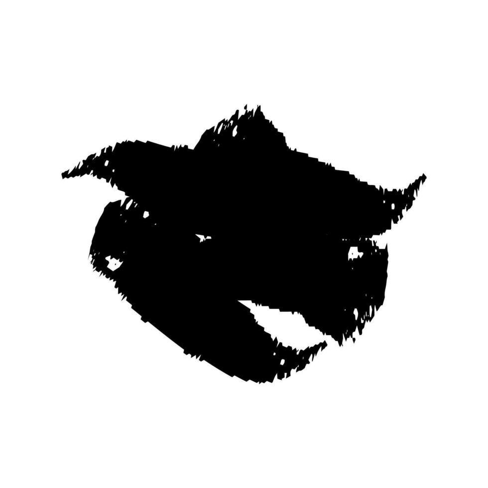 Black Paint Brush Grunge . Ink Brush Texture Shape . Splash Brush . vector