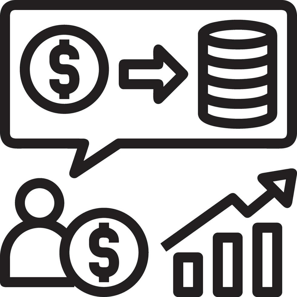 Growth business icon symbol vector image. Illustration of the progress outline infographic strategy  development design image