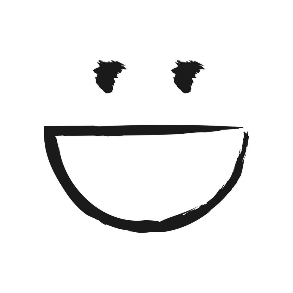 Smile Paint Brush Grunge Vector Icon