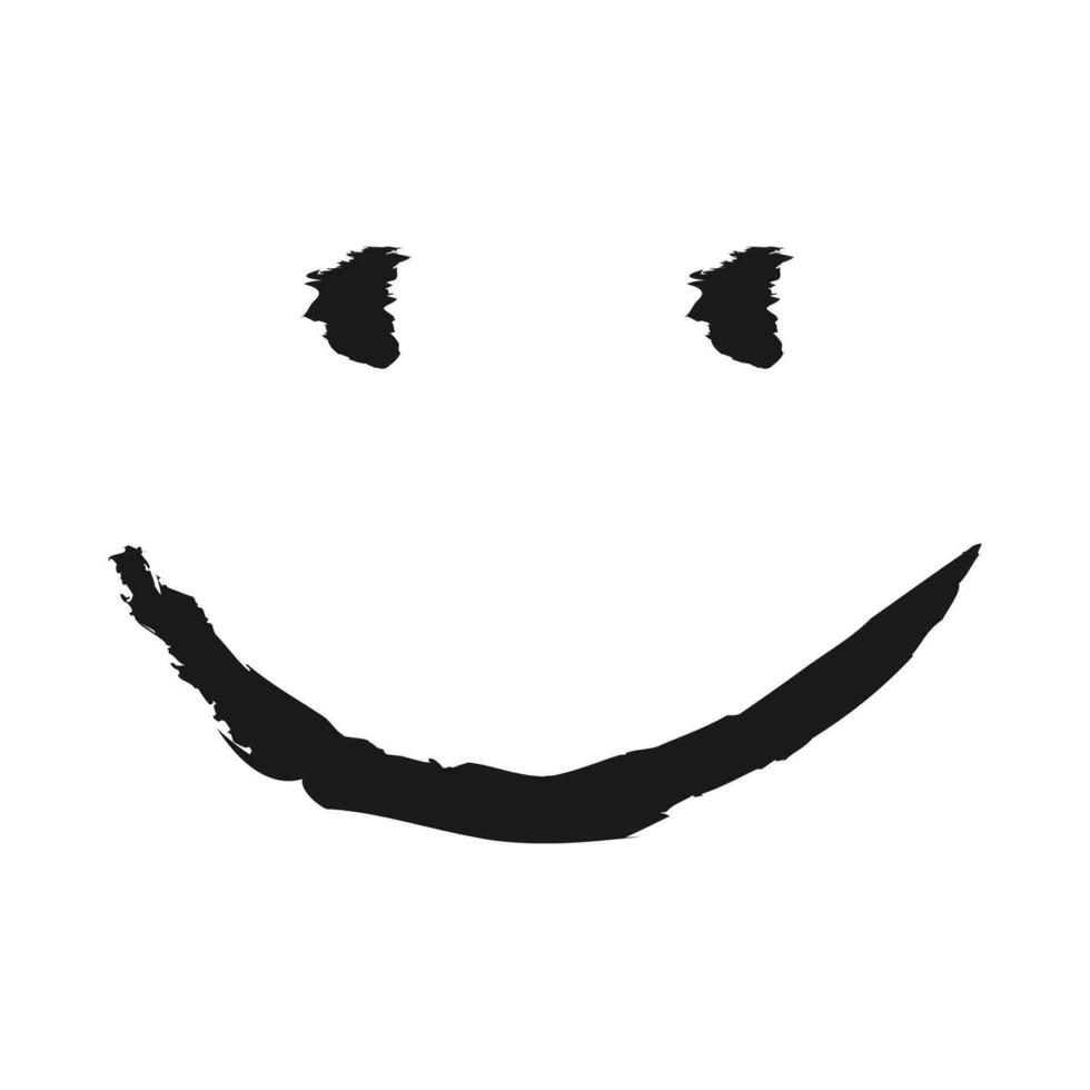 Smile Paint Brush Grunge Vector Icon