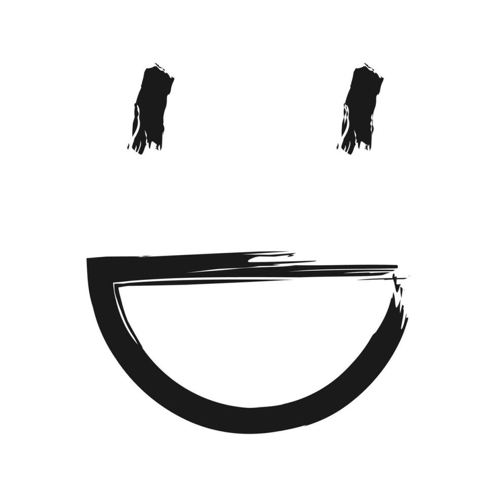 Smile Paint Brush Grunge Vector Icon