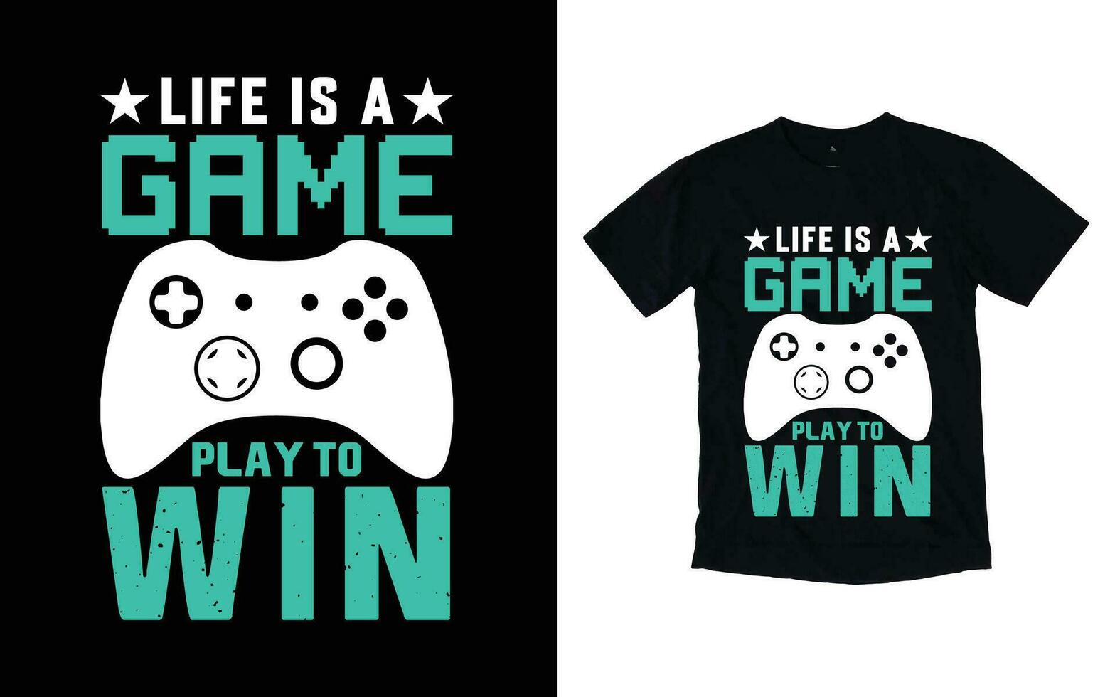 Gaming typography t-shirt design vector