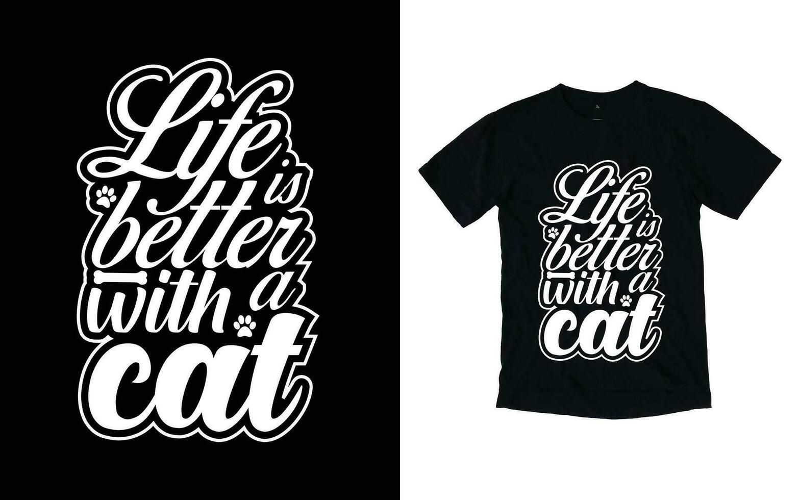 Cat typography t-shirt design vector