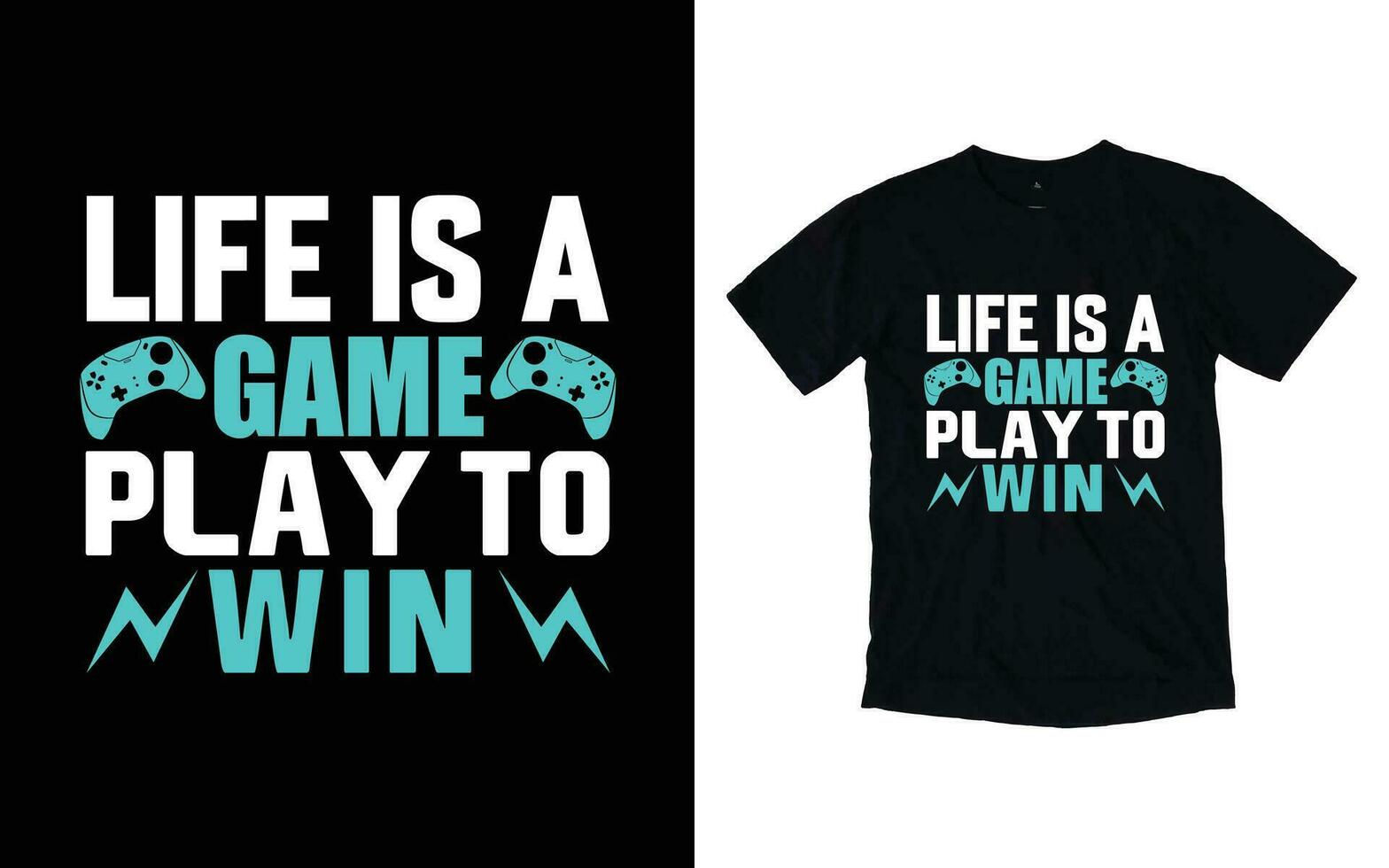 Gaming typography t-shirt design vector