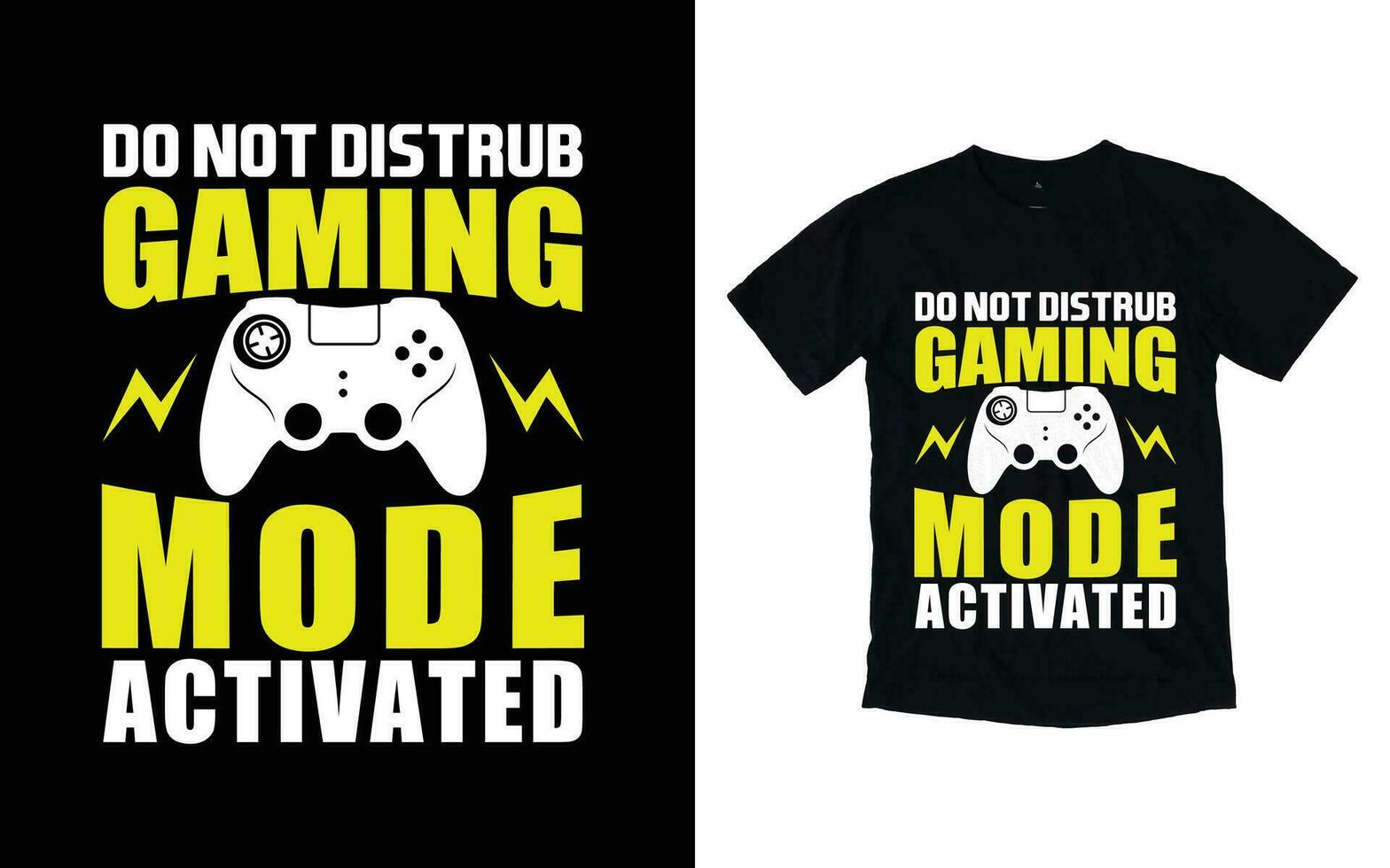 Gaming typography t-shirt design vector