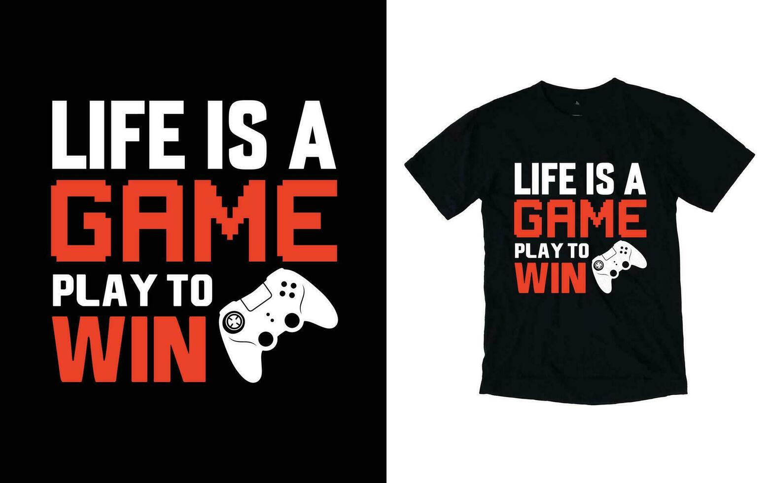 Gaming typography t-shirt design vector