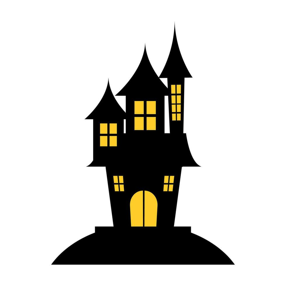 Halloween Castle Illustration Element Vector . Halloween Castle Background .