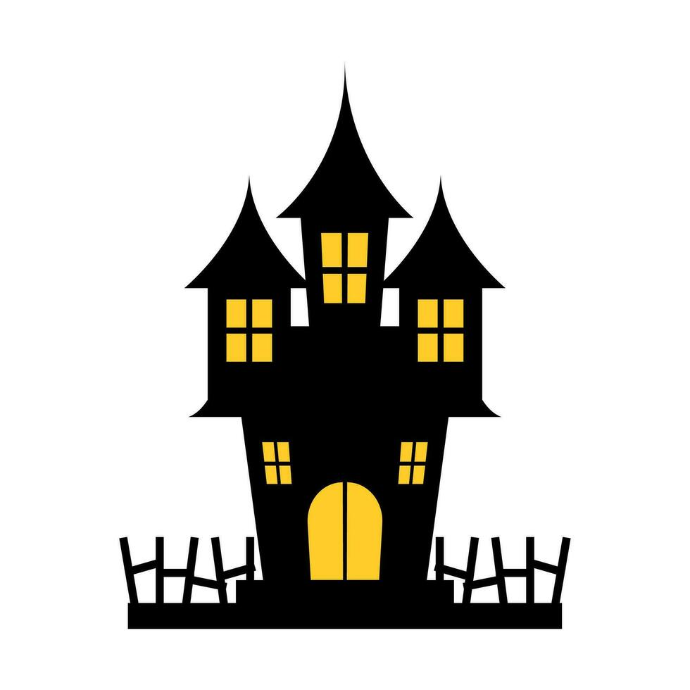 Halloween Castle Illustration Element Vector . Halloween Castle Background .