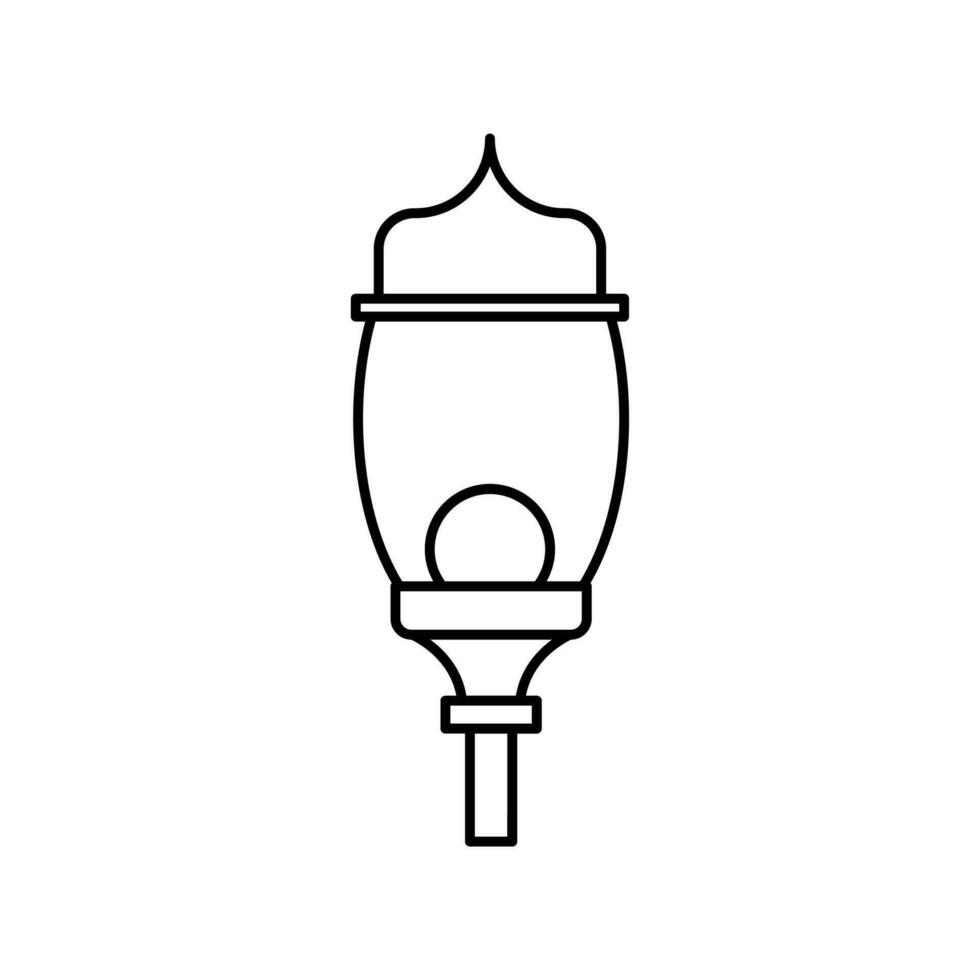 Lamp Garden Line Element Vector . Lamp Garden Decoration .