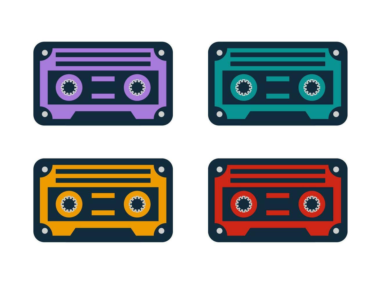 Retro Cassette Illustration Element Vector