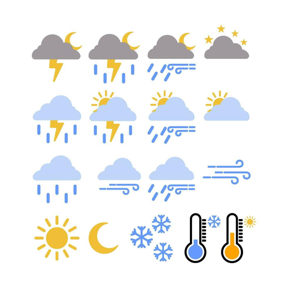 clima icono conjunto vector elemento . nube , lluvia vector .