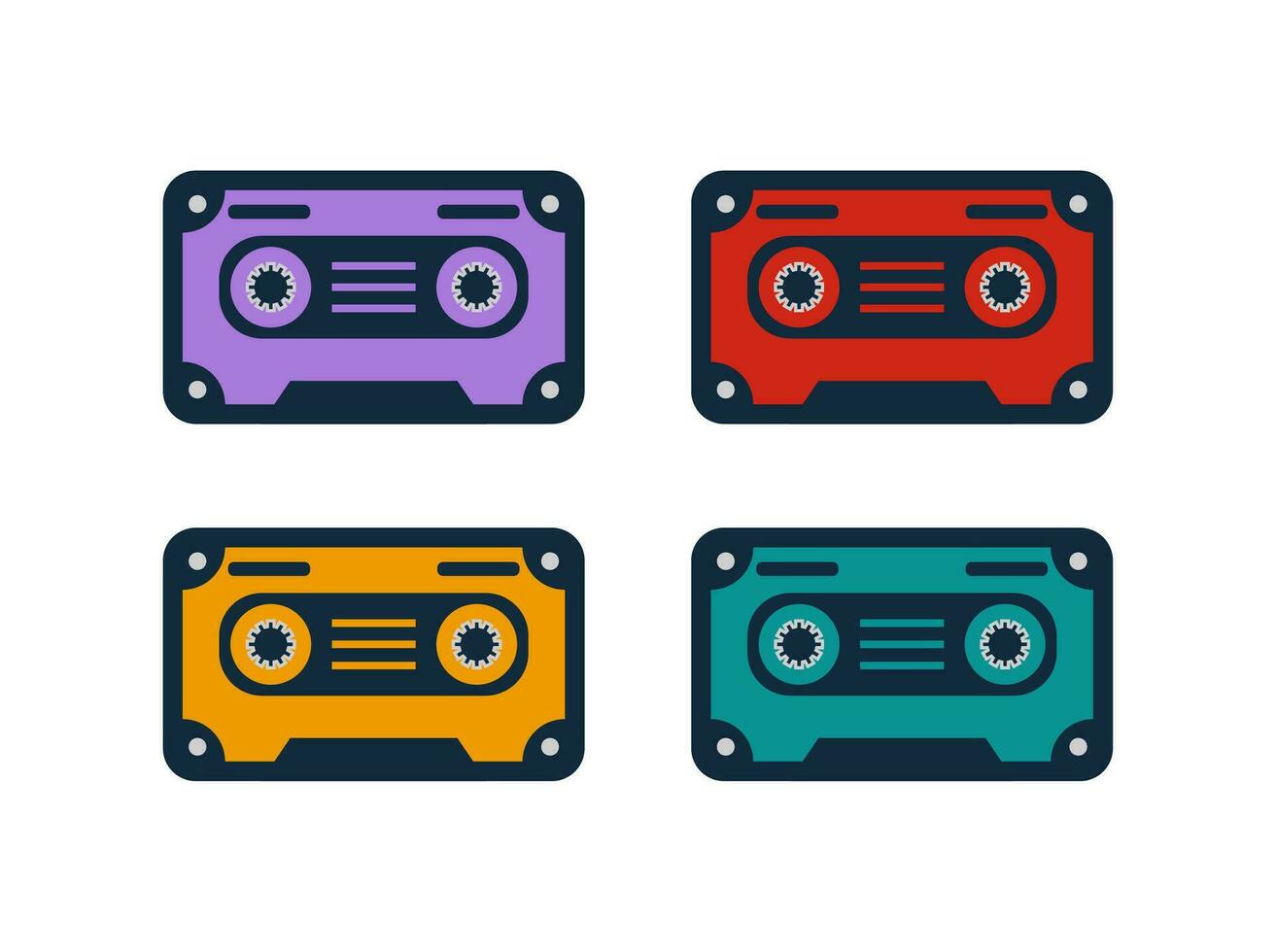 Retro Cassette Illustration Element Vector