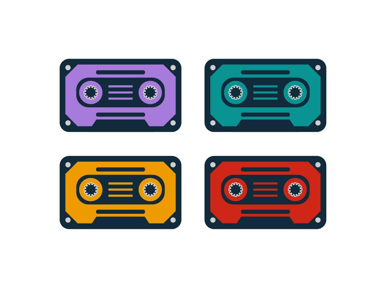 Retro Cassette Illustration Element Vector