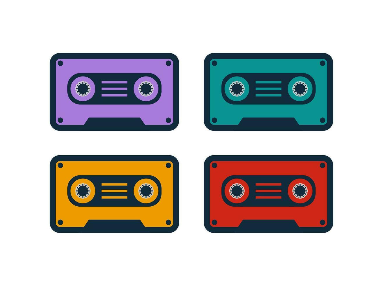 Retro Cassette Illustration Element Vector