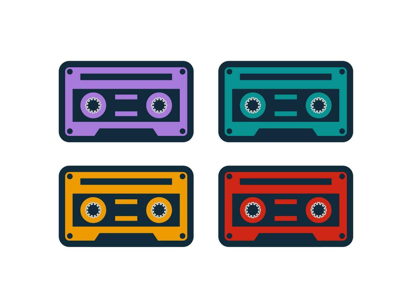 Retro Cassette Illustration Element Vector