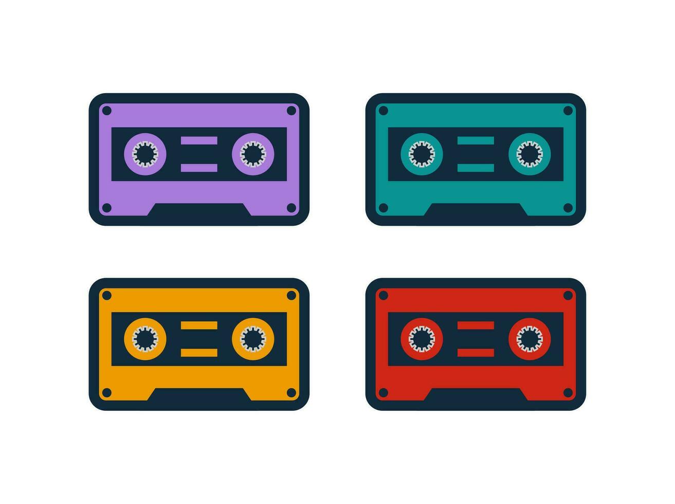 Retro Cassette Illustration Element Vector