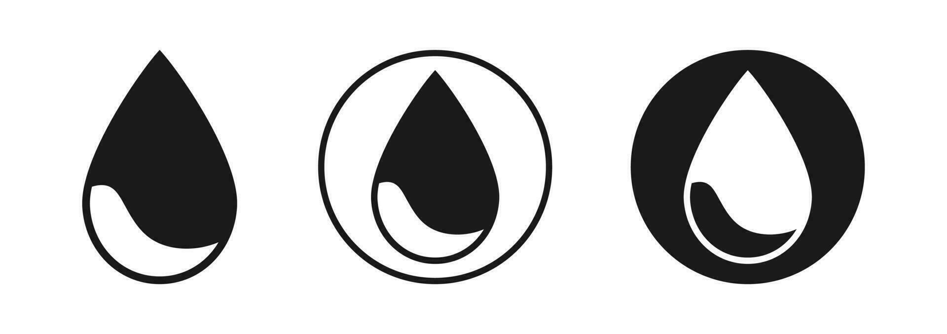 Water Icon Verctor . Drop Water Element . Water Icon with Outline vector