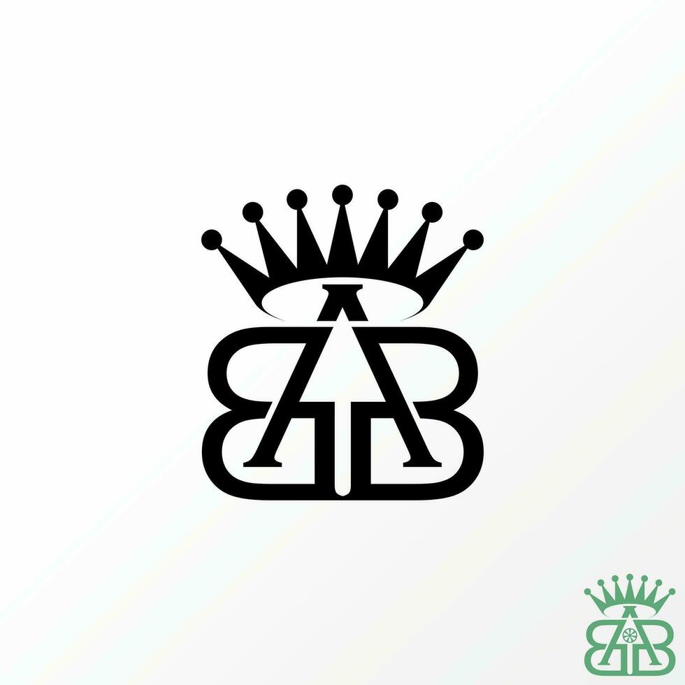 Logo design graphic concept creative premium vector stock sign letter initial BAB or ABB font on top down crown connected. Related monogram typography
