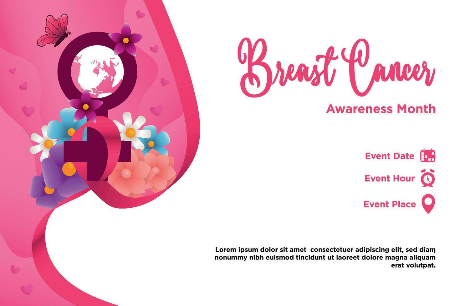 Vector Gradient Breast Cancer Awareness Month