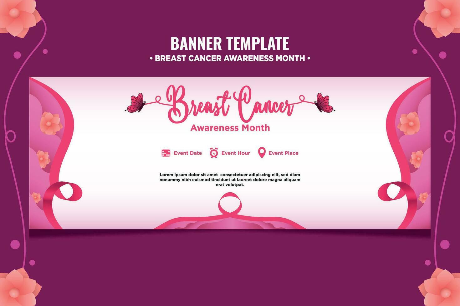 Banner Template Breast Cancer Awareness Month vector