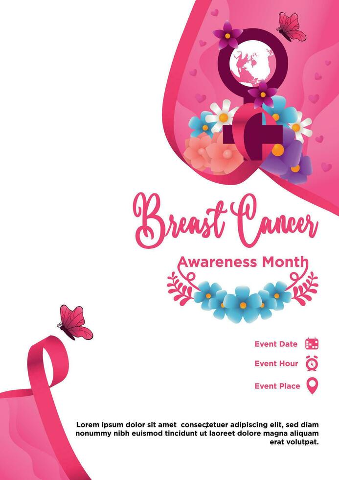 Gradient Vector Breast Cancer Awareness Month Poster Template