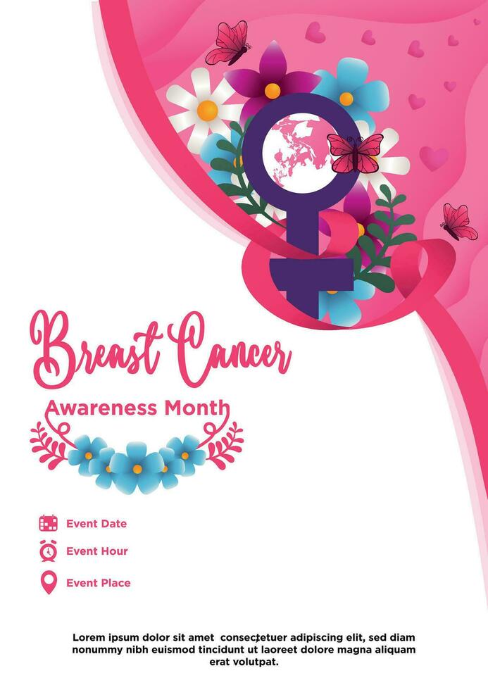 Gradient Vector Breast Cancer Awareness Month Poster Template