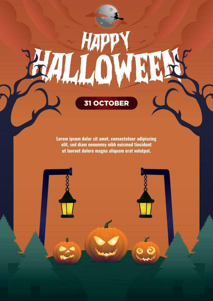 Poster Template Happy Halloween Background vector