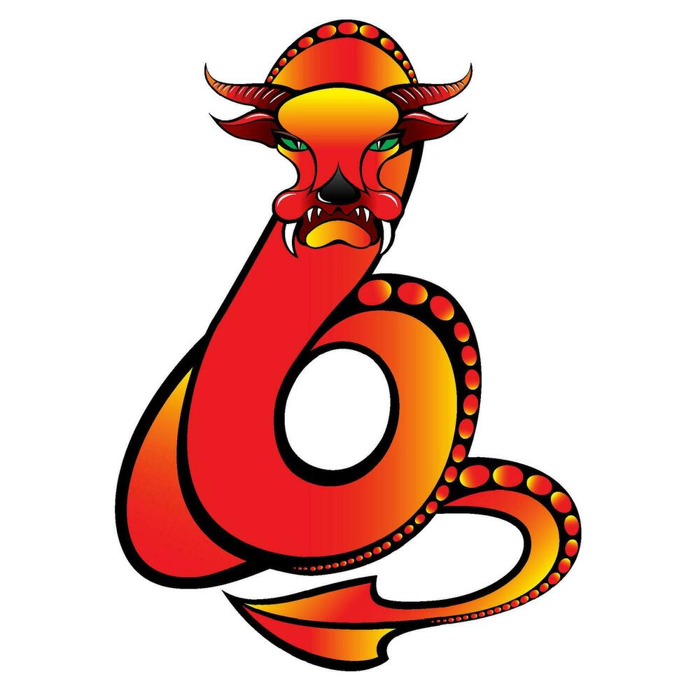 Abstract dragon. Illustration number two on white background vector