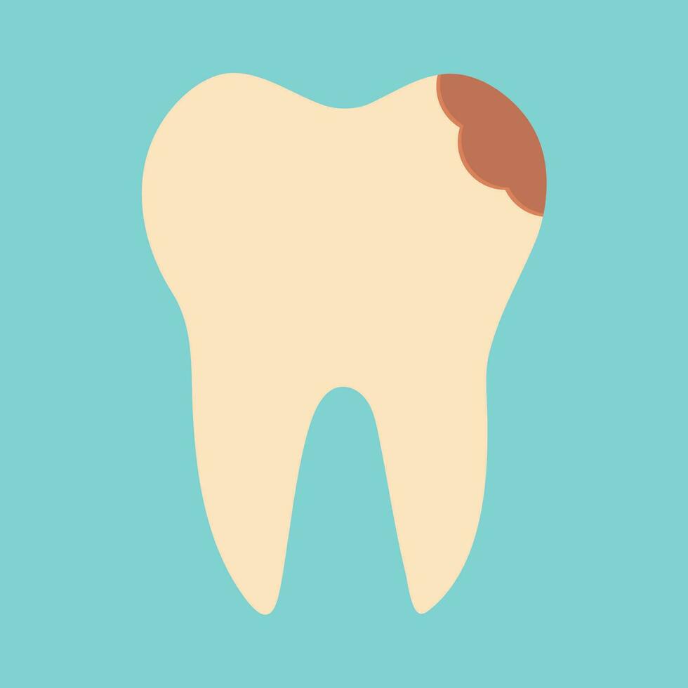 tooth with caries vector
