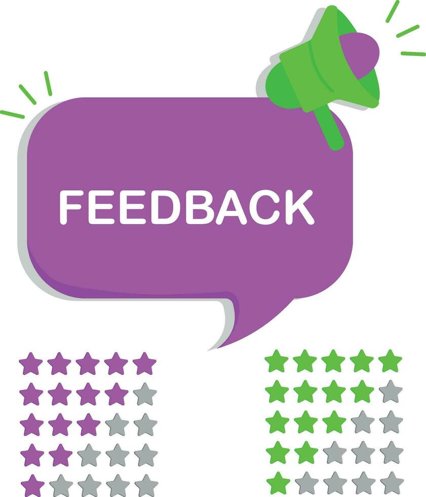 feedback icon and stars vector