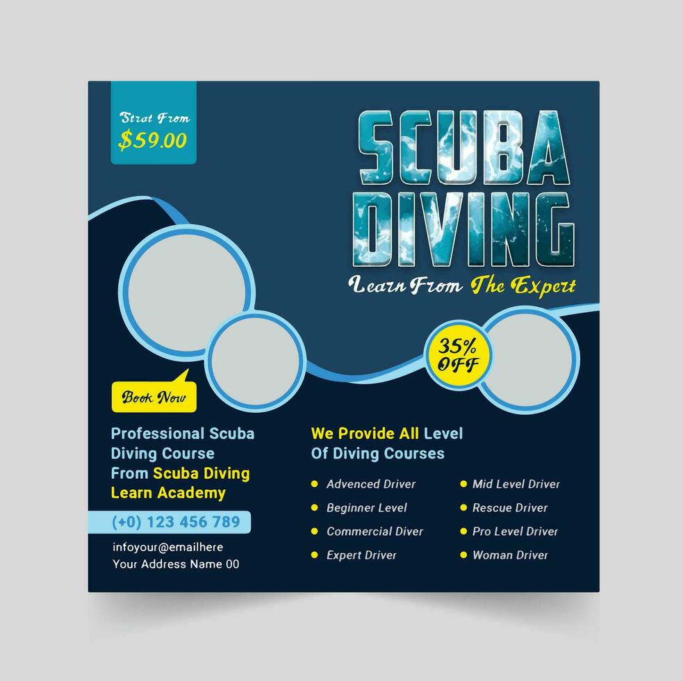Scuba Diving Flyer Templates vector