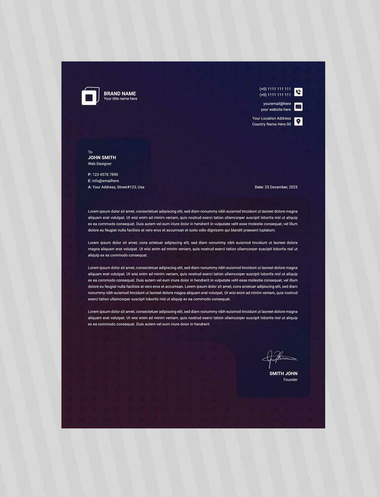 Modern Business Latterhead Design Template vector