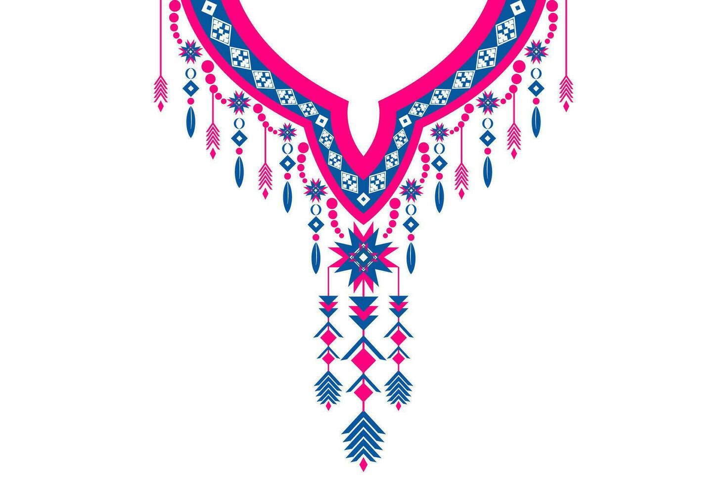 ethnic collar lace oriental pattern. Aztec style embroidery abstract vector illustration. Designs for fashion texture, textile, fabric, shirt, cloth