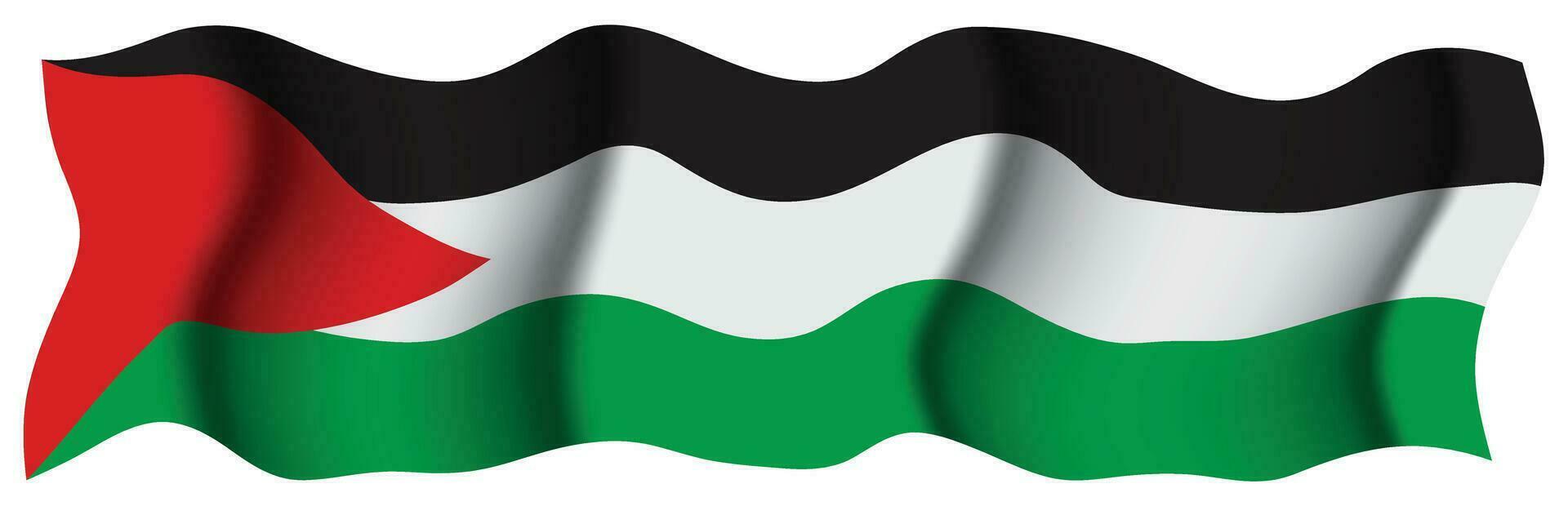 Long wavy Palestine flag vector