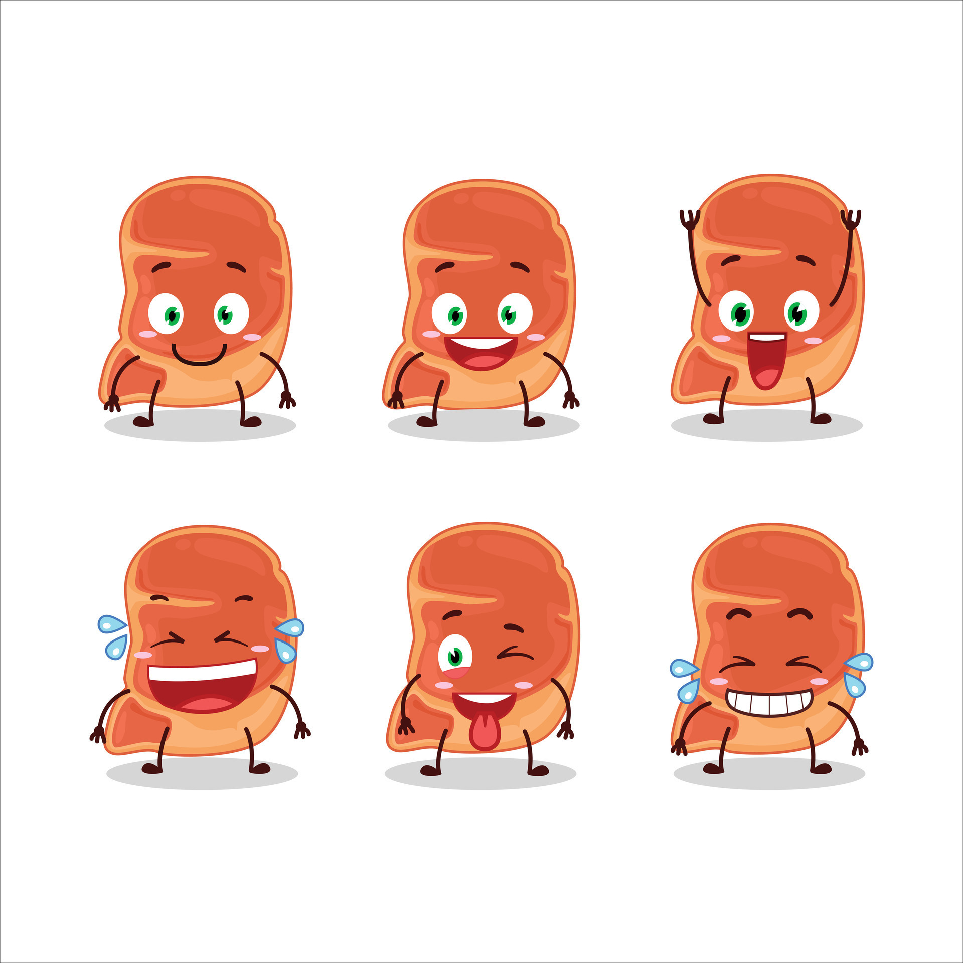 Cartoon character of steak with smile expression 29226855 Vector Art at