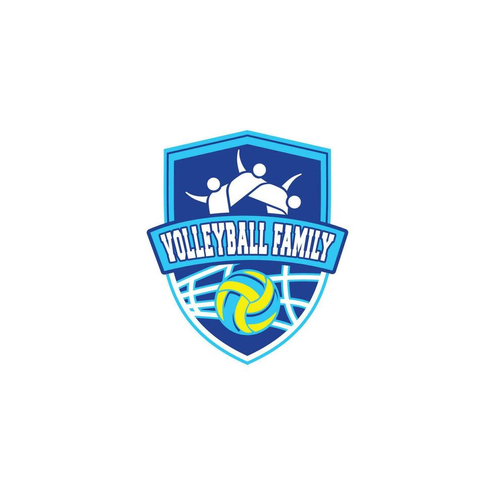 familia vóleibol equipo modelo antecedentes logo diseño gratis vector