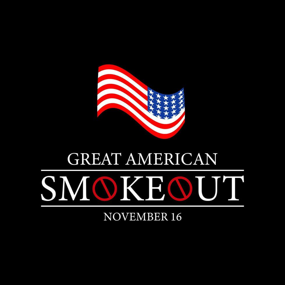 Great American Smokeout is an annual intervention event on the third Thursday of November Banner, poster, card, background design. vector