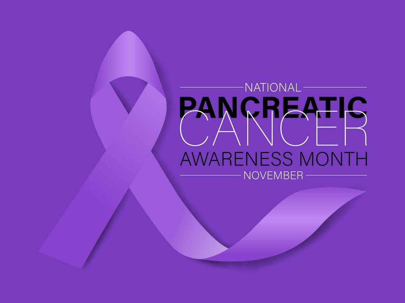 Pancreatic Cancer awareness month is observed every year in November. Background, banner, card, poster, template. Vector illustration.