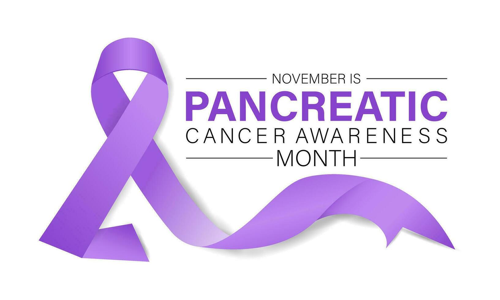Pancreatic Cancer awareness month is observed every year in November. Background, banner, card, poster, template. Vector illustration.
