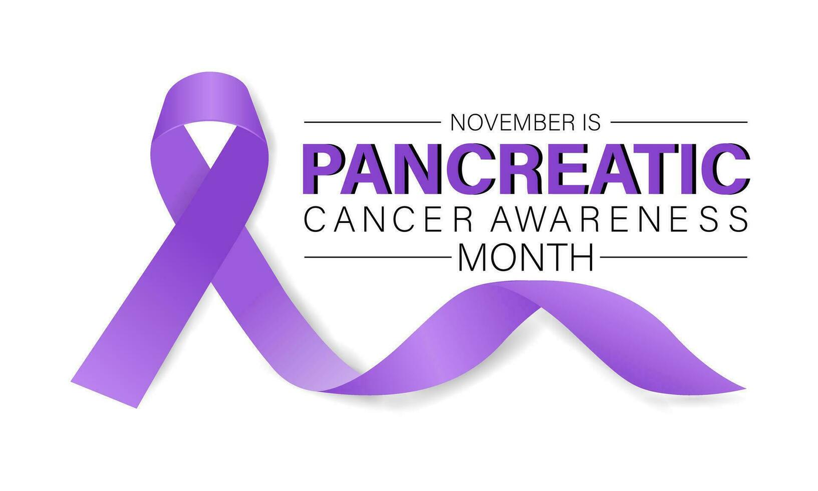 Pancreatic Cancer awareness month is observed every year in November. Background, banner, card, poster, template. Vector illustration.