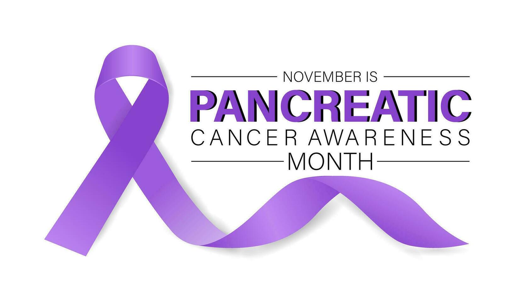 Pancreatic Cancer awareness month is observed every year in November. Background, banner, card, poster, template. Vector illustration.