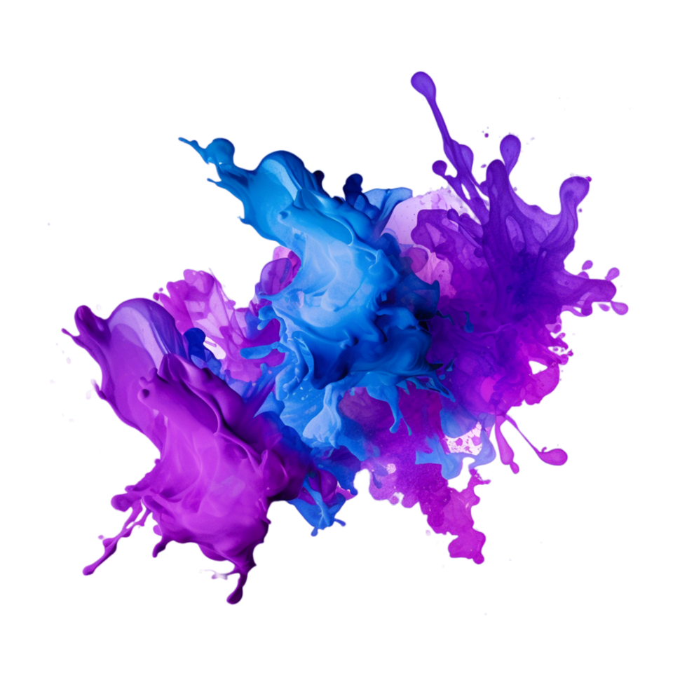 Purple paint blotch and splash paint Ai Generative png