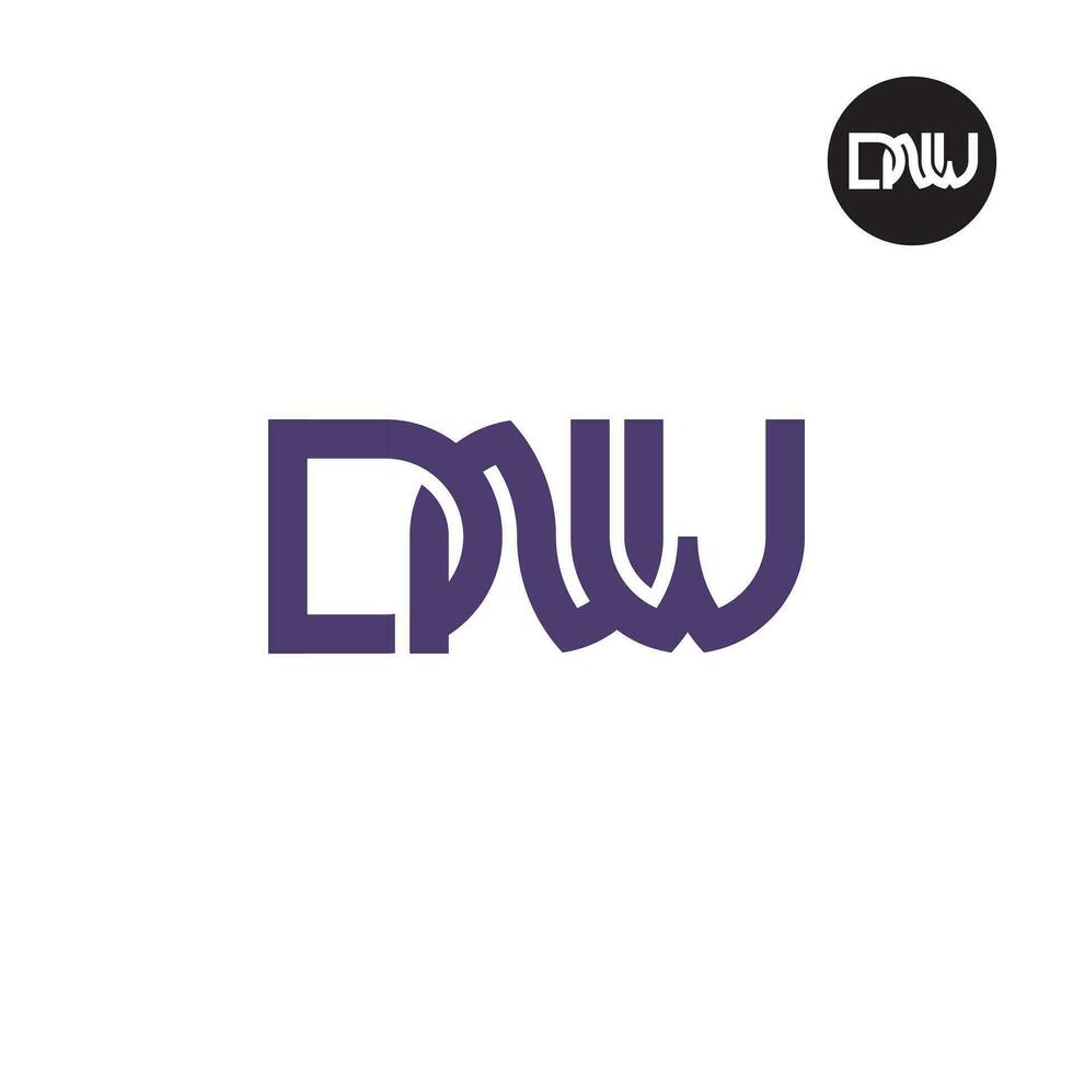 Letter DNW Monogram Logo Design vector