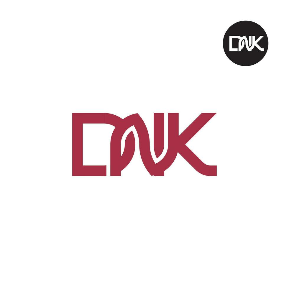 letra dnk monograma logo diseño vector