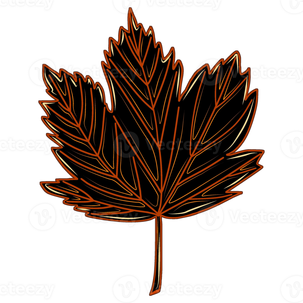 Halloween maple leaf black.  illustration for Halloween png