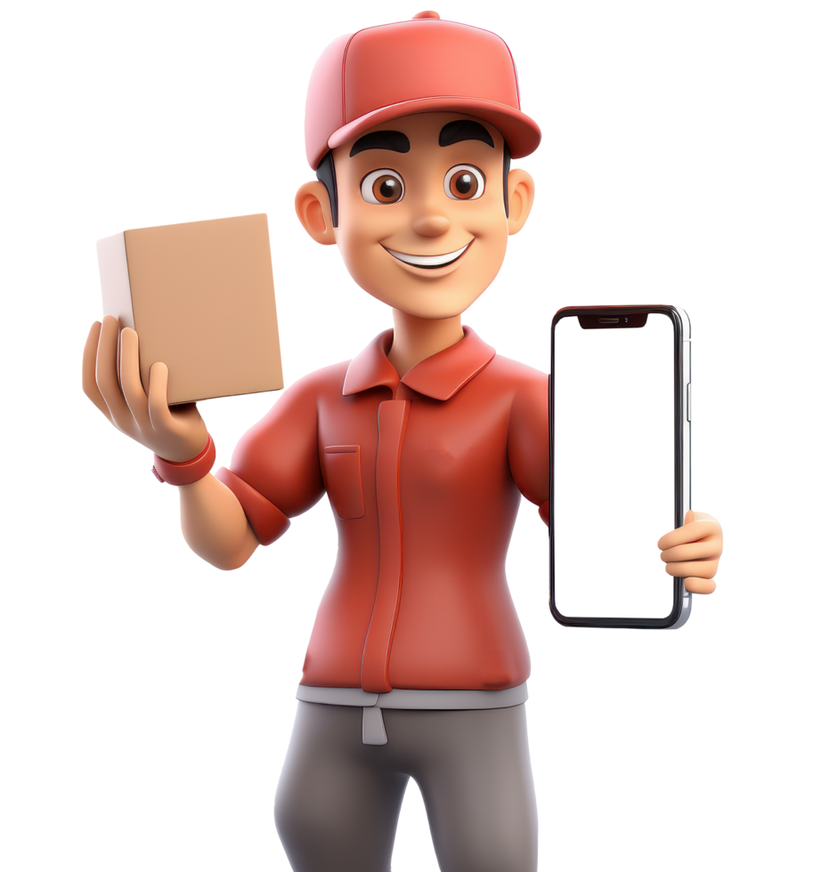 Delivery Man. Parcel delivery worker. Delivery concept. ai generated png