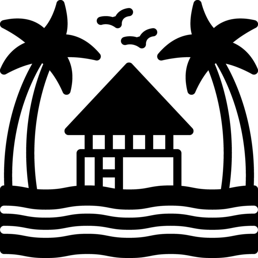 solid icon for resorts vector